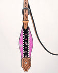 HILASON W. H. Headstall Breast Collar Hairon Leather Tan – Hilason