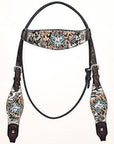 Hand-Carved Leather Western Headstall And Breast Collar Set For Training And Showing