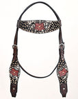 Hand-Carved Leather Western Headstall And Breast Collar Set For Training And Showing