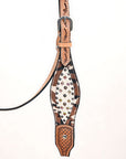 Hand-Carved Leather Western Headstall And Breast Collar Set For Training And Showing
