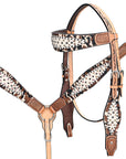 Hand-Carved Leather Western Headstall And Breast Collar Set For Training And Showing