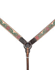 HILASON Western Horse Headstall & Breast Collar American Leather Floral Carving