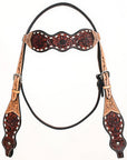 HILASON Western Horse Headstall Breast Collar Leather Brown