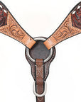 HILASON Western Horse Headstall Breast Collar Leather Brown