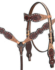 Hand-Carved Leather Western Headstall And Breast Collar Set For Training And Showing