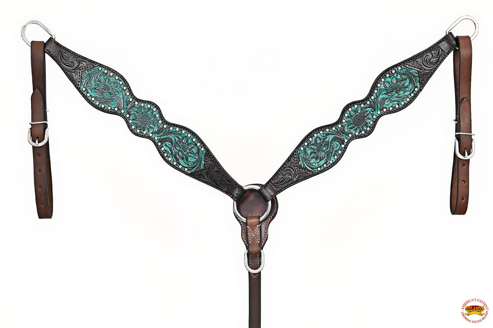 HILASON W. H. Headstall Breast Collar Leather Brown – Hilason