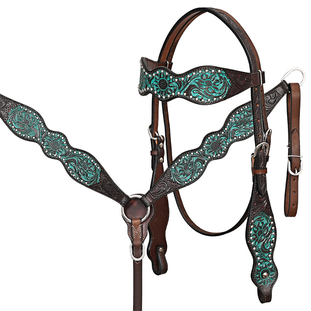 HILASON W. H. Headstall Breast Collar Leather Brown – Hilason