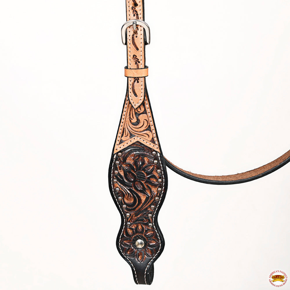HILASON Western Horse Headstall Breast Collar Leather Brown