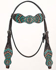 HILASON Western Horse Headstall Breast Collar Leather Brown