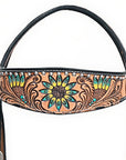 Hand-Carved Leather Western Headstall And Breast Collar Set For Training And Showing