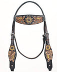 Hand-Carved Leather Western Headstall And Breast Collar Set For Training And Showing