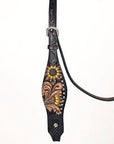Hand-Carved Leather Western Headstall And Breast Collar Set For Training And Showing