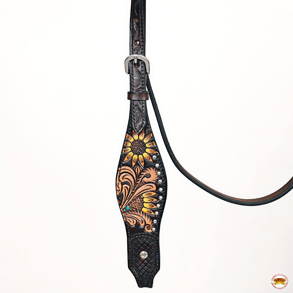 HILASON Western Horse Headstall Breast Collar Leather Brown