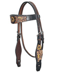 HILASON Western Horse Headstall Breast Collar Leather Brown