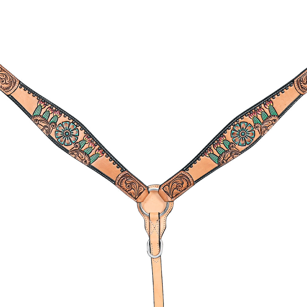 HILASON Western Horse Headstall Breast Collar Leather Tan