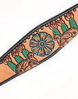 HILASON Western Horse Headstall & Breast Collar American Leather Floral Carving