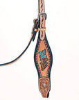 HILASON Western Horse Headstall & Breast Collar American Leather Floral Carving