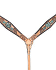 HILASON Western Horse Headstall & Breast Collar American Leather Floral Carving