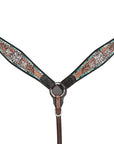 HILASON Western Horse Headstall & Breast Collar American Leather Floral Carving