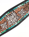 HILASON Western Horse Headstall & Breast Collar American Leather Floral Carving