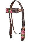 HILASON Western Horse Headstall Breast Collar Leather Brown