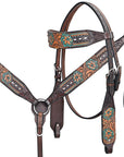 HILASON Western Horse Headstall Breast Collar Leather Brown