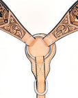 HILASON Western Horse Headstall Breast Collar Leather Tan