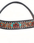 Hand-Carved Leather Western Headstall And Breast Collar Set For Training And Showing