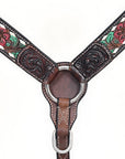HILASON Western Horse Headstall Breast Collar Leather Brown