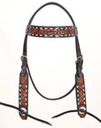 Hand-Carved Leather Western Headstall And Breast Collar Set For Training And Showing