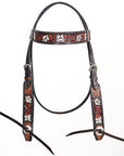 Hand-Carved Leather Western Headstall And Breast Collar Set For Training And Showing