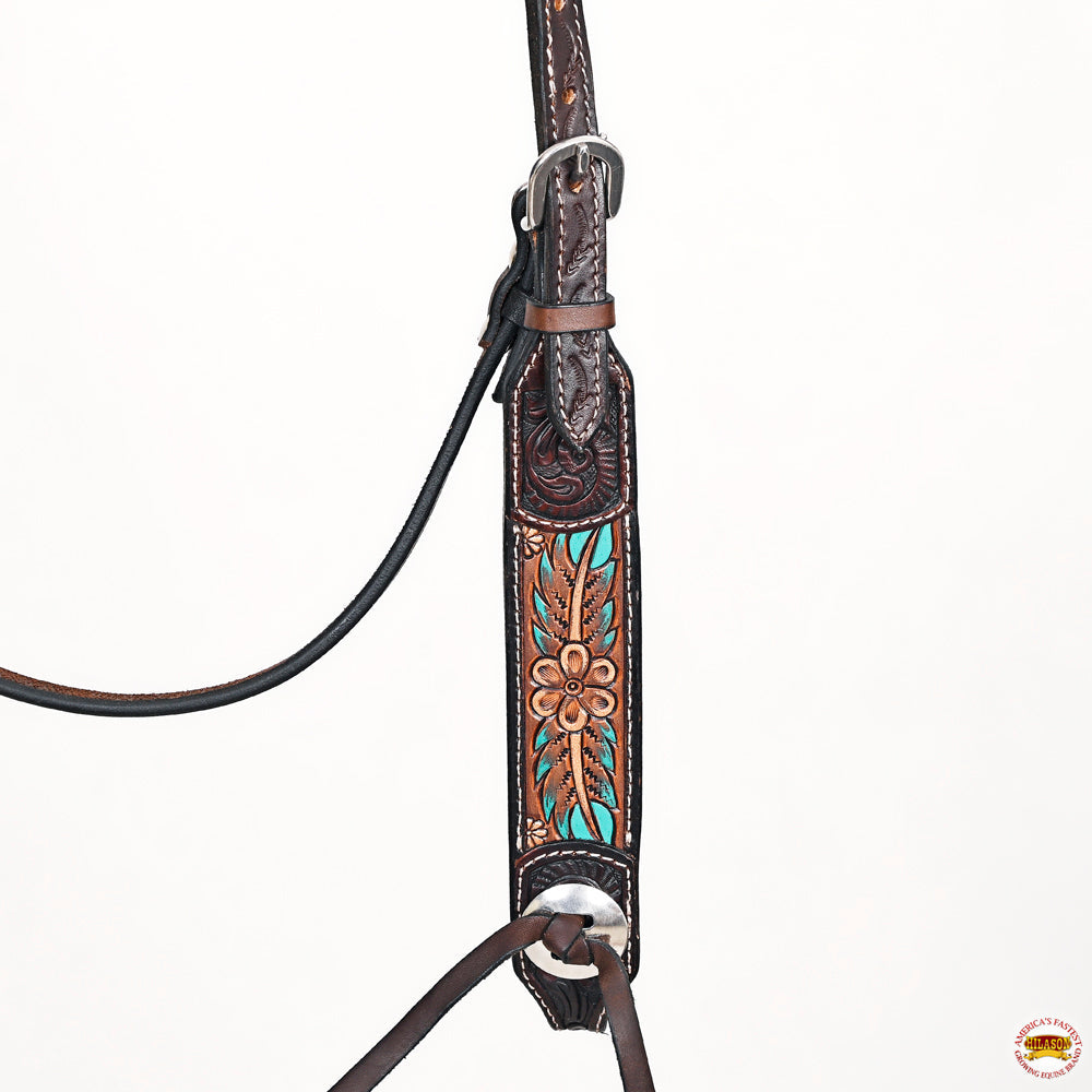 HILASON Western Horse Headstall Breast Collar Leather Brown