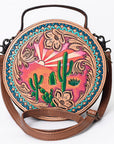 American Darling ADBG1192 Canteen Hand Tooled Genuine Leather Women Bag Western Handbag Purse