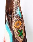 Hobo Hair On Saddle Blanket Genuine Leather Western Bag For Women