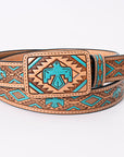 American Darling ADBLF173-L Beautifully Hand Tooled Genuine American Leather Belt Men and  Women
