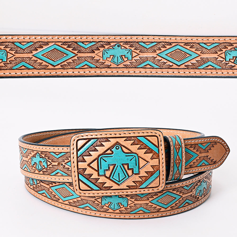 American Darling ADBLF173-L Beautifully Hand Tooled Genuine American Leather Belt Men and  Women