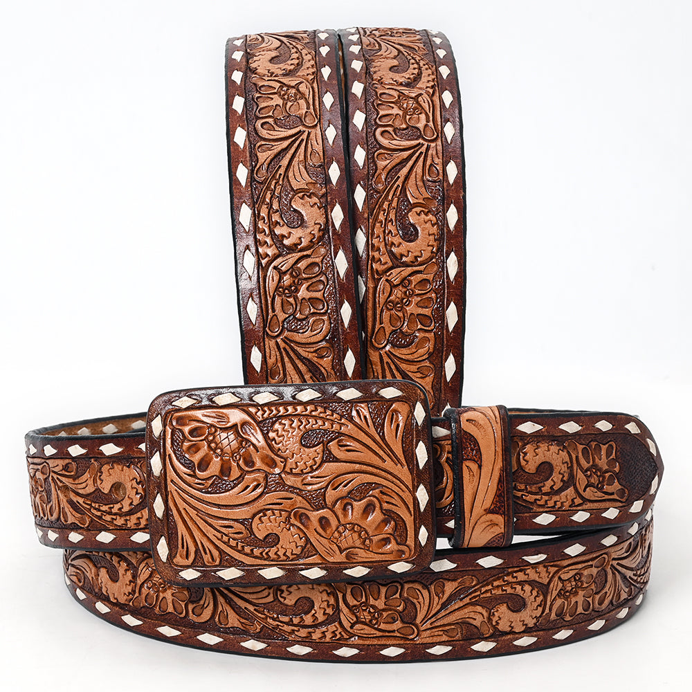 American Darling ADBLF175-L Beautifully Hand Tooled Genuine American Leather Belt Men and  Women