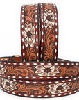 American Darling Beautifully Hand Tooled Genuine American Leather Belt Men and  Women