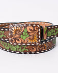American Darling ADBLF180-L Beautifully Hand Tooled Genuine American Leather Belt Men and  Women