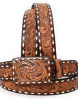 American Darling ADBLF181-L Beautifully Hand Tooled Genuine American Leather Belt Men and  Women