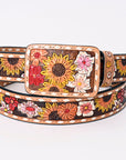 American Darling ADBLF183-L Beautifully Hand Tooled Genuine American Leather Belt Men and  Women