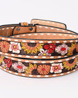 American Darling ADBLF183-L Beautifully Hand Tooled Genuine American Leather Belt Men and  Women