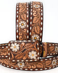American Darling ADBLF184-L Beautifully Hand Tooled Genuine American Leather Belt Men and  Women