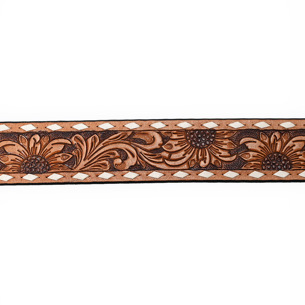 American Darling ADBLF186-L Beautifully Hand Tooled Genuine American Leather Belt Men and  Women