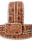 American Darling ADBLF186-L Beautifully Hand Tooled Genuine American Leather Belt Men and  Women