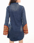 American Darling ADDR002 100% Cotton Denim Women Shirt Jacket Dress Ladies Girl Top