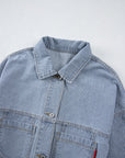 Stripe Denim Chest Pocket Oversize Jacket