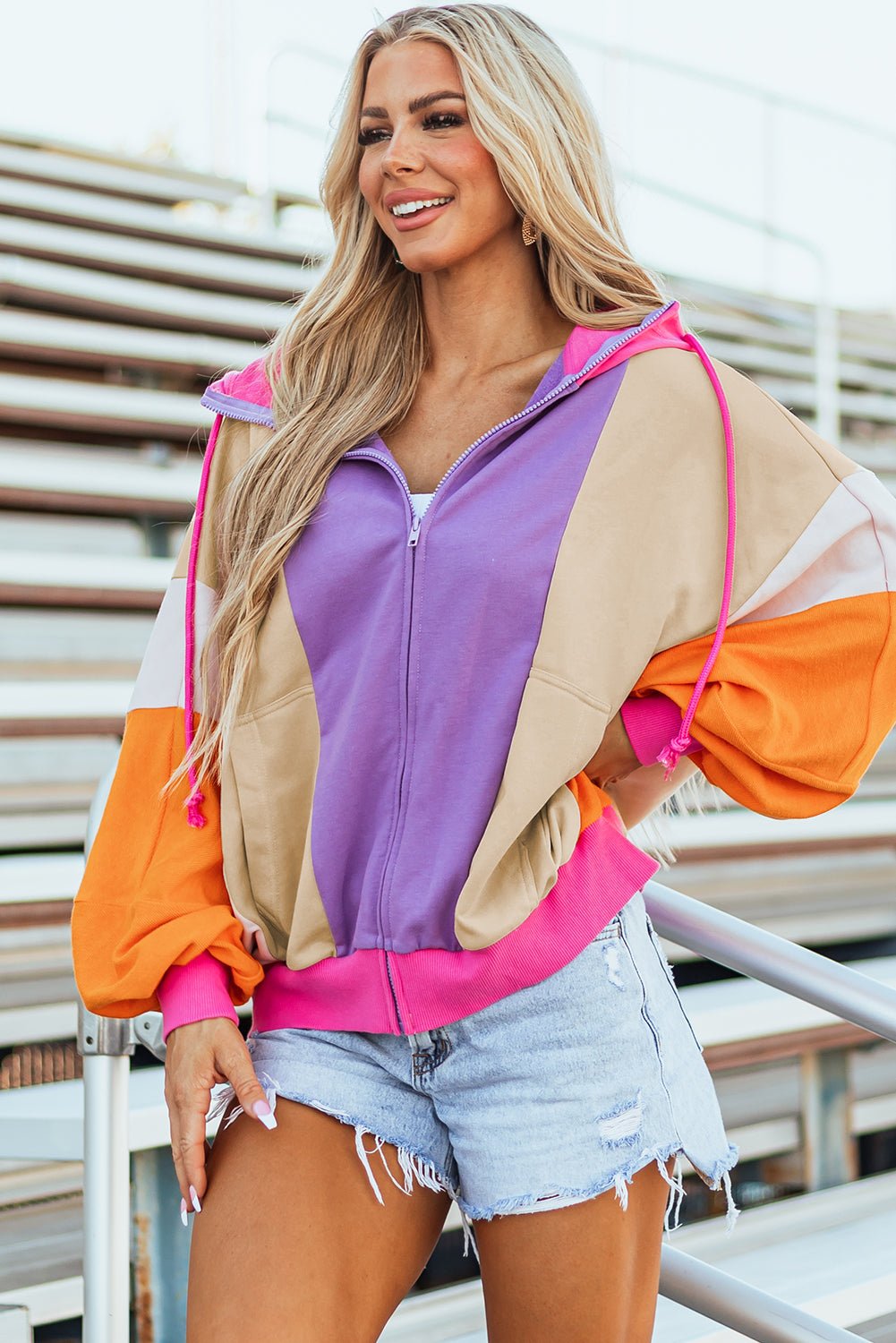 Remy Patchwork Full Zipped Hoodie
