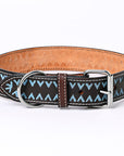 HILASON Western Genuine Leather Heavy Duty Hand Painted Dog Collar