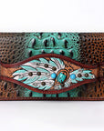 American Darling ADBG1195A Genuine Croc Leather Women Clutch Western Handbag Purse